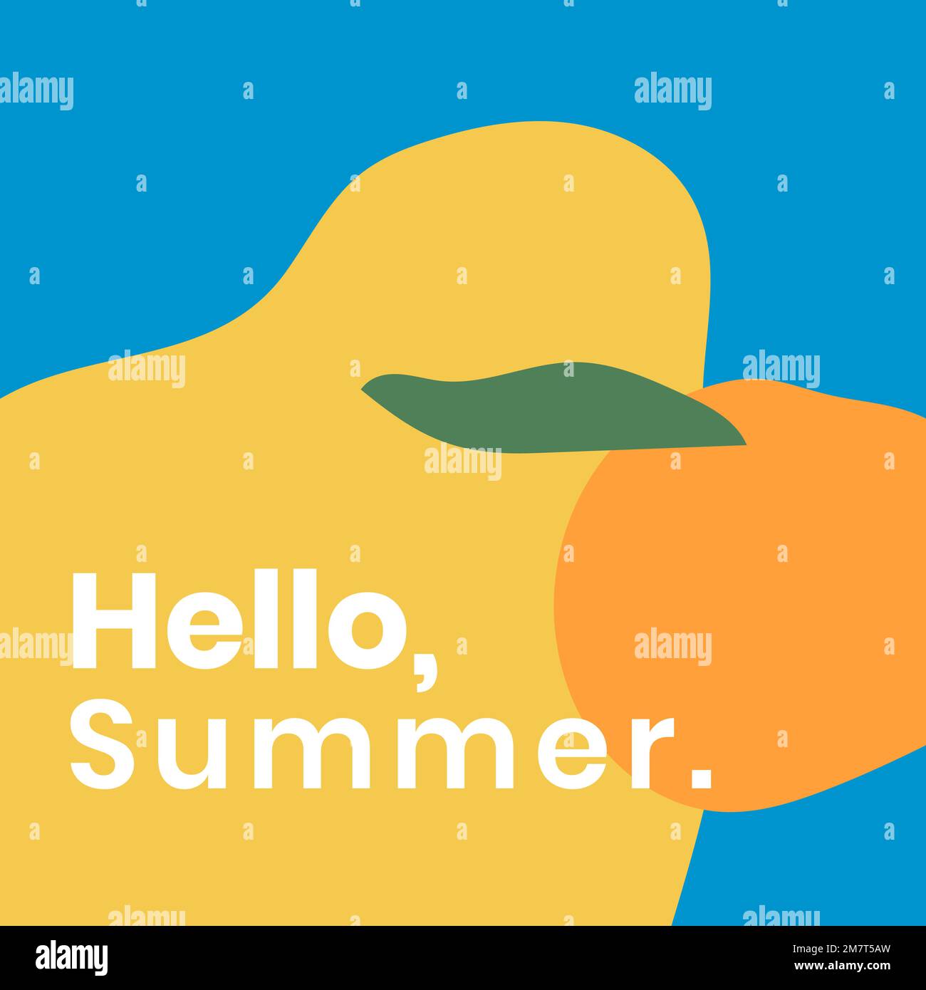 Abstract social media template vector with hello summer text Stock Vector