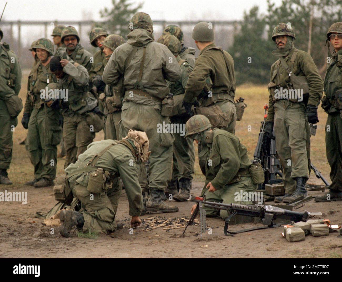 Members of the 1ST Armored Cavalry prepare for exercise Doughboy City