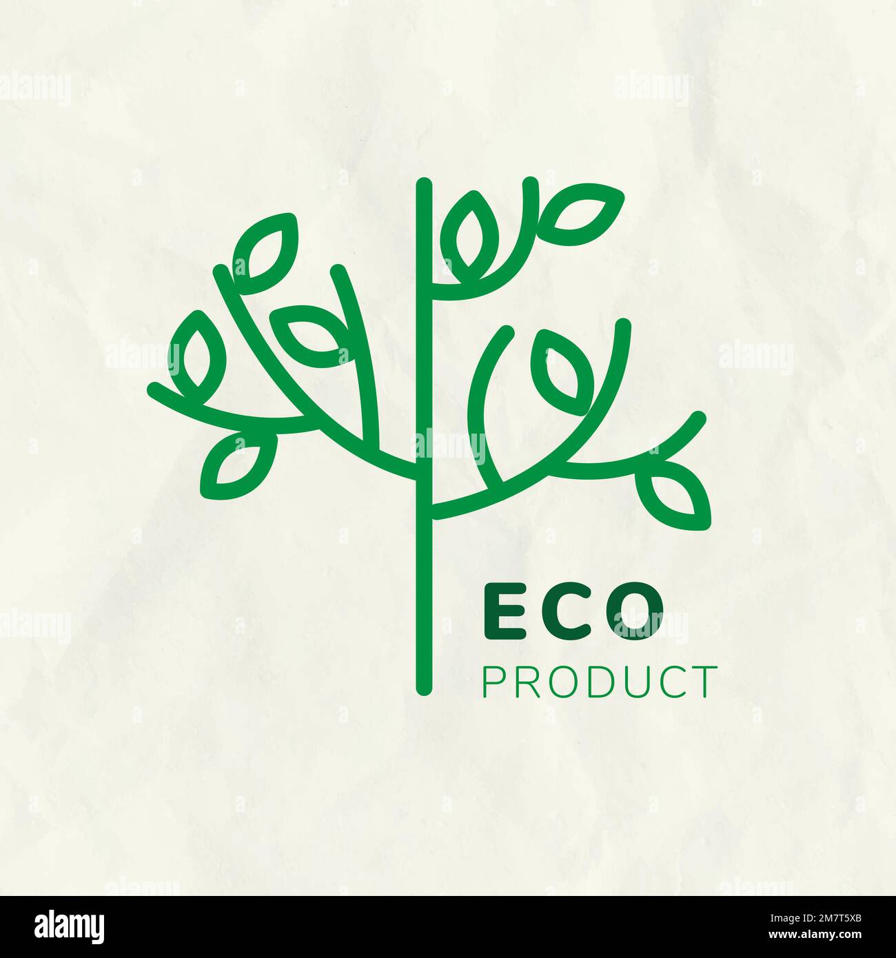 Line tree logo template vector for branding with text Stock Vector