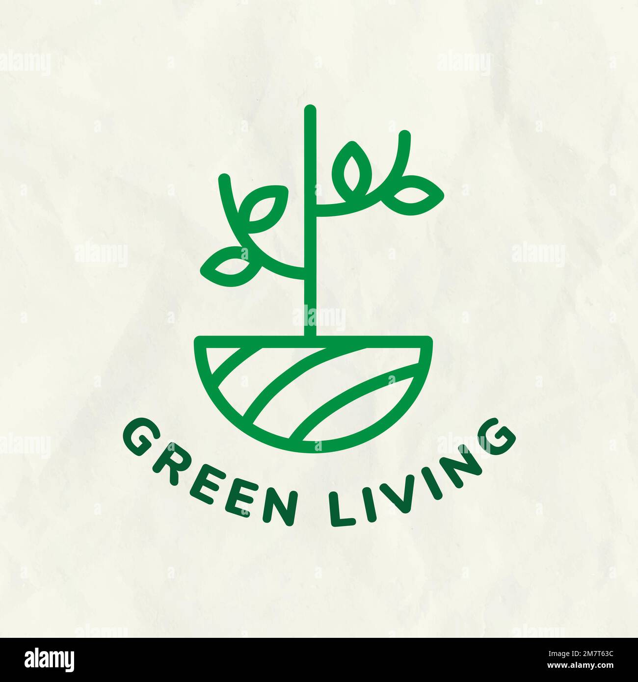 Line tree logo template vector for branding with text Stock Vector