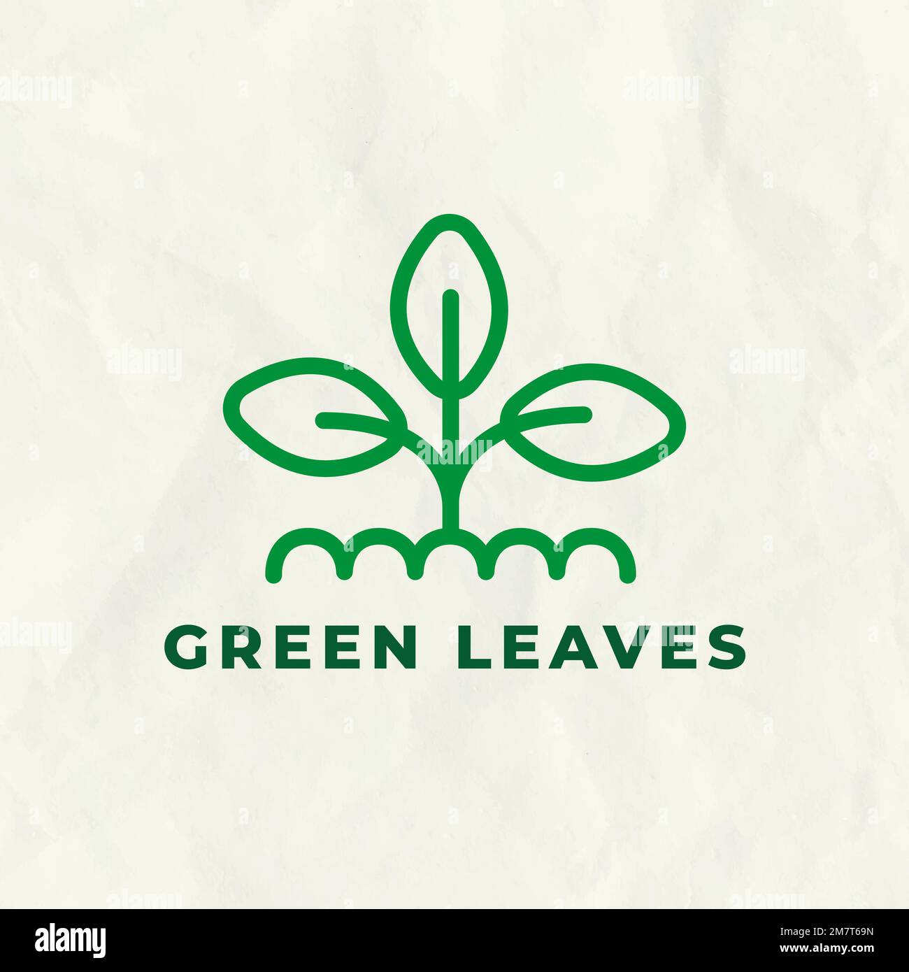 Line tree logo template vector for branding with text Stock Vector