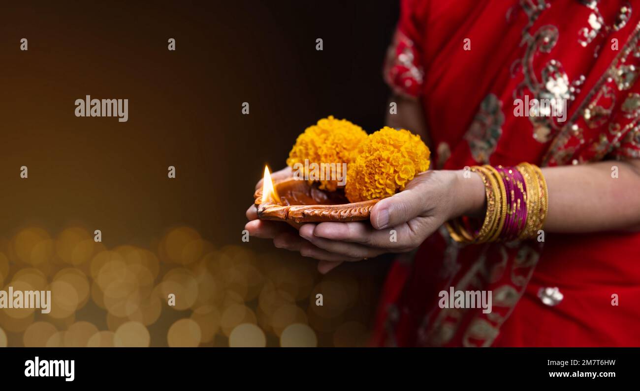 The Diya Traditional diya lamps lit during diwali celebration Stock Photo - Alamy