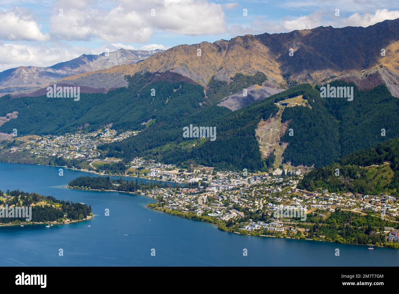 Lake Wakatipu and Queenstown, New Zealand, Monday, December 26, 2022. Stock Photo