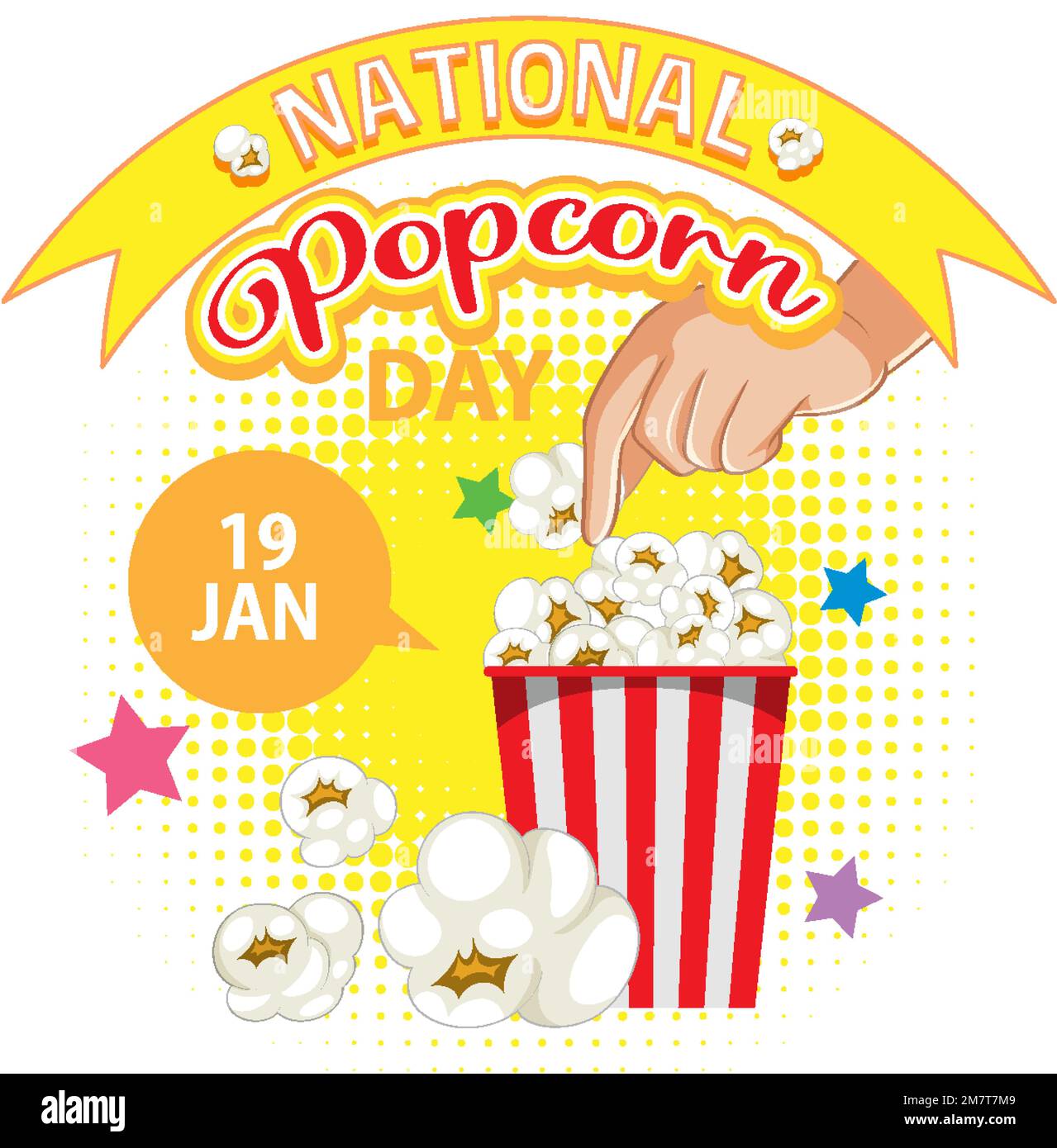 National Popcorn Day Banner Design illustration Stock Vector Image