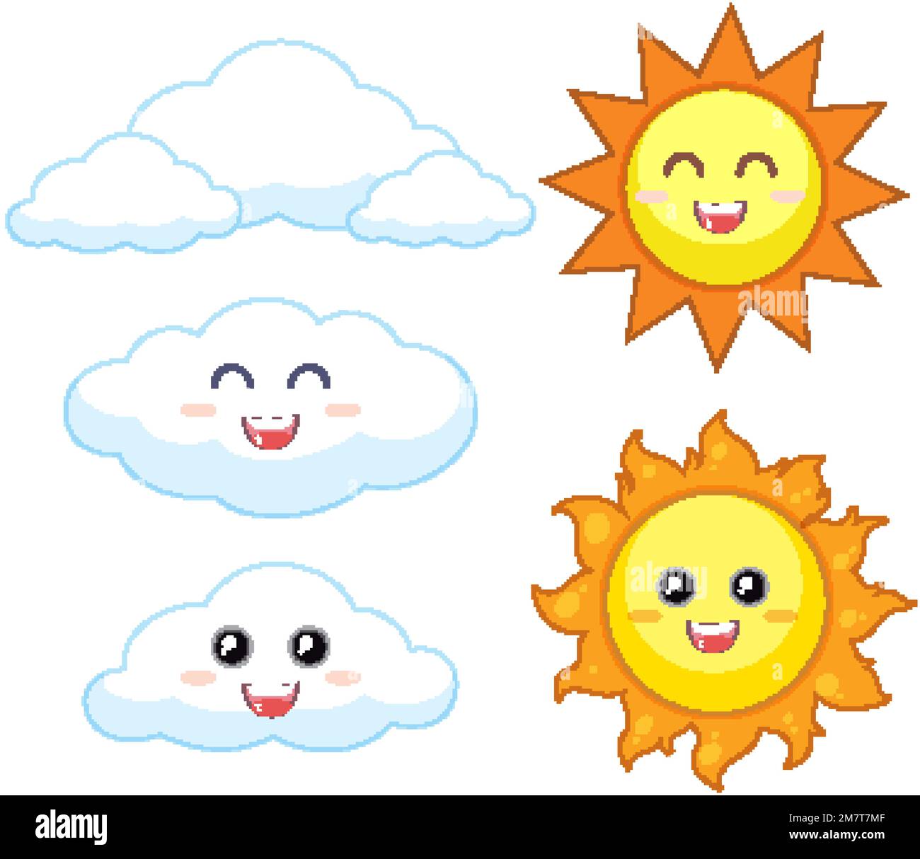 Set of sun and cloud illustration Stock Vector Image & Art - Alamy