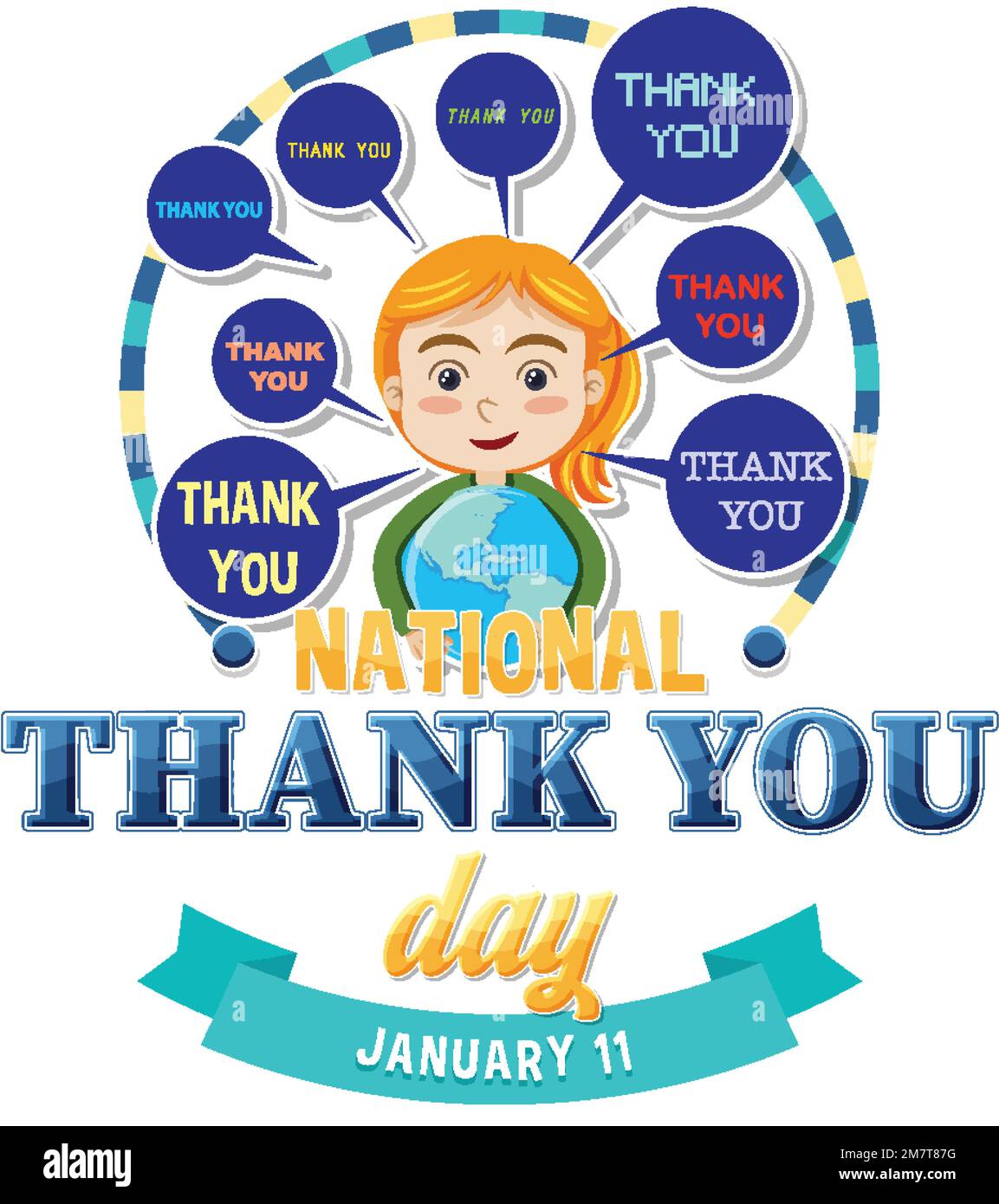 Happy National Thank You Day Banner illustration Stock Vector Image