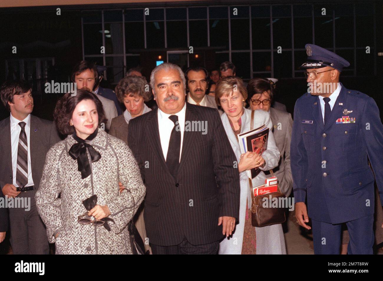 Venezuelan President Herrera walks with his wife and BGEN Durham ...