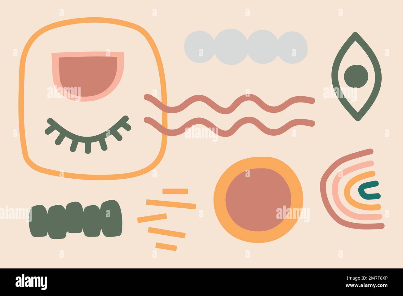 Memphis abstract vector in doodle style Stock Vector