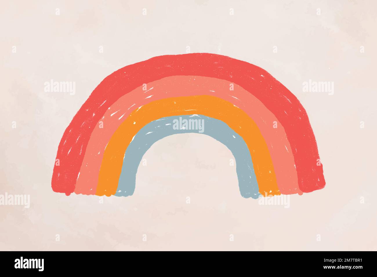 Hand drawn rainbow element vector cute sticker Stock Vector
