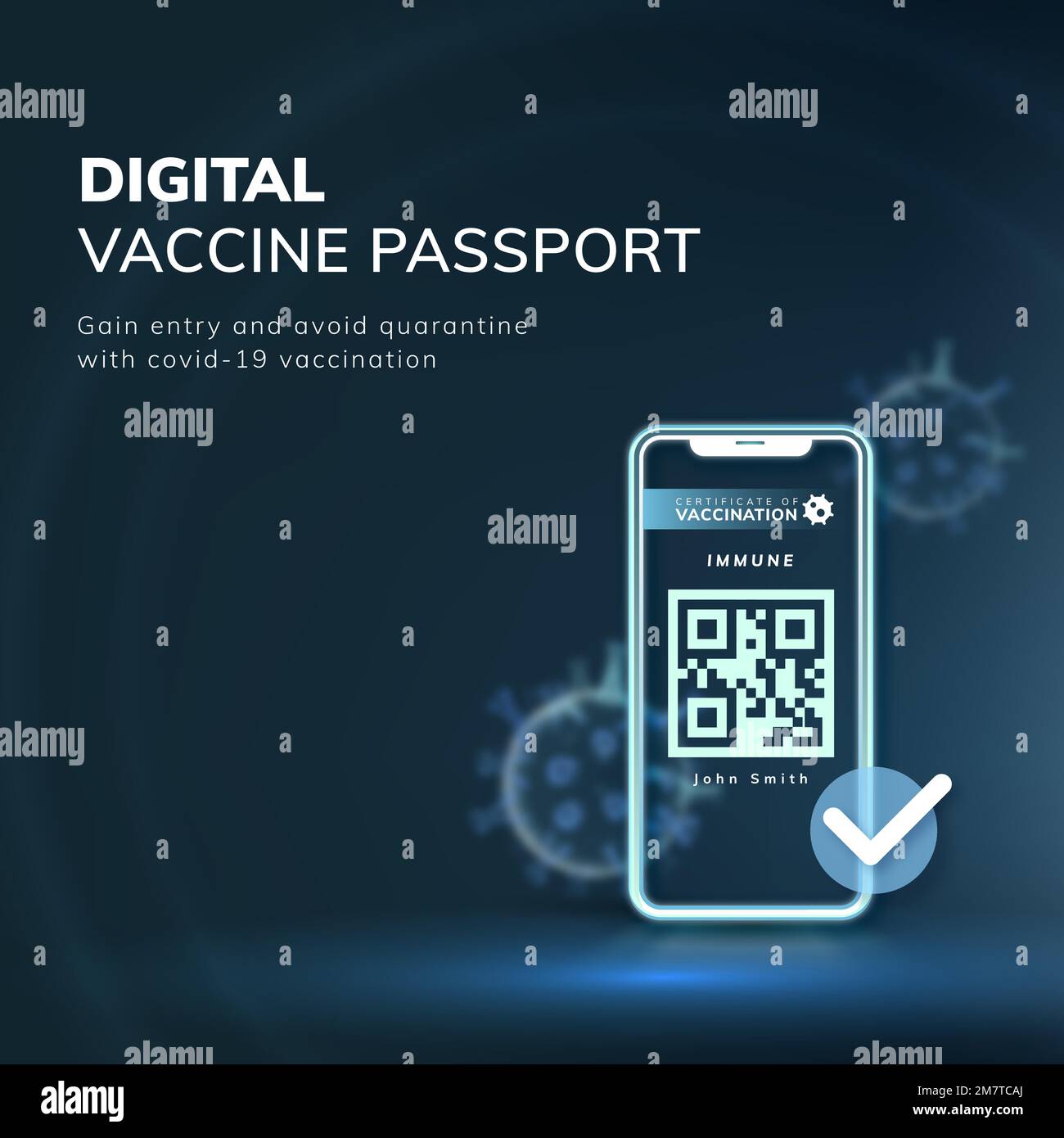 Digital vaccine passport template vector covid 19 smart technology Digital vaccine passport template vector covid 19 smart technology