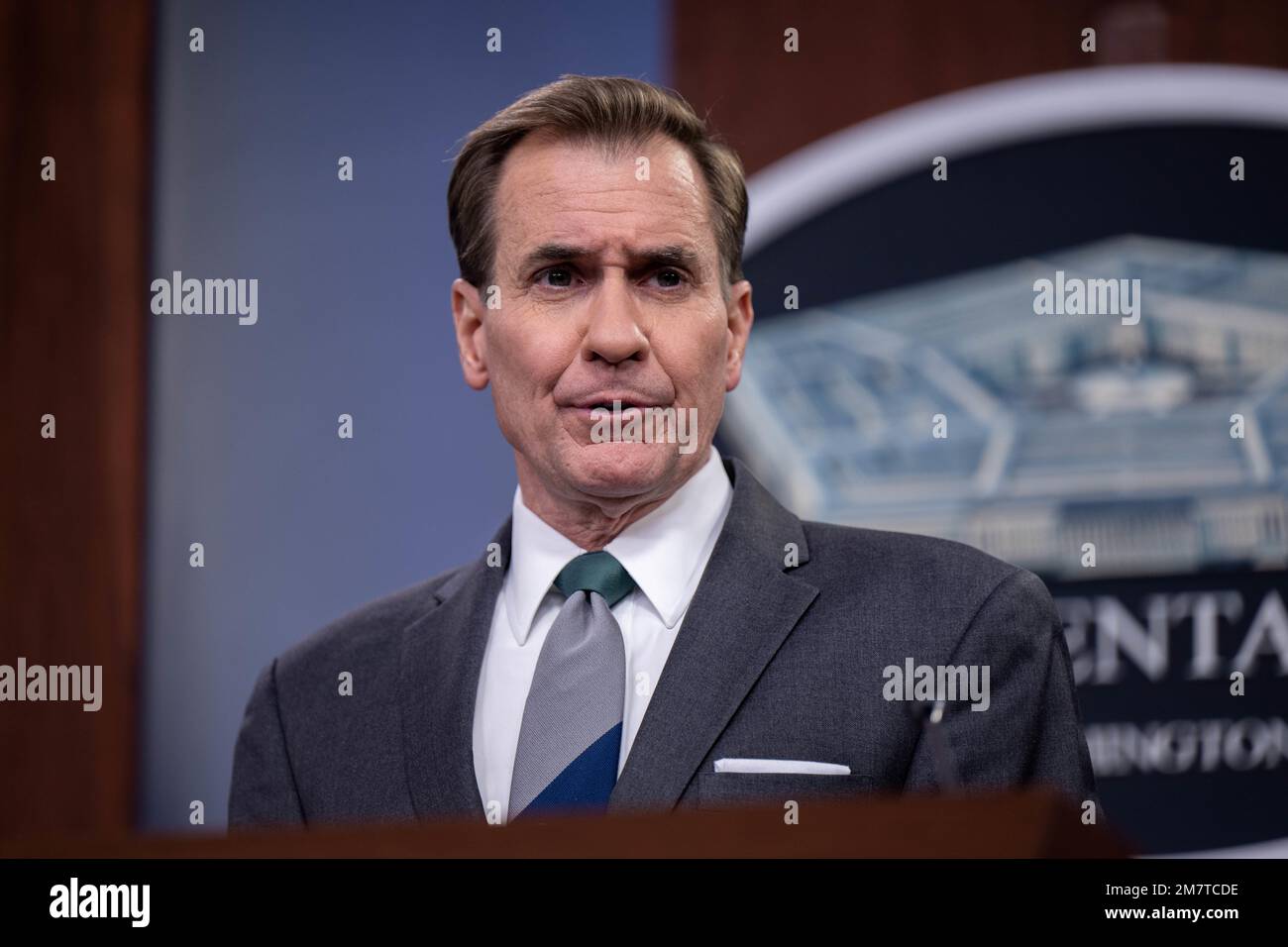 Pentagon Press Secretary John F. Kirby holds a press briefing at the