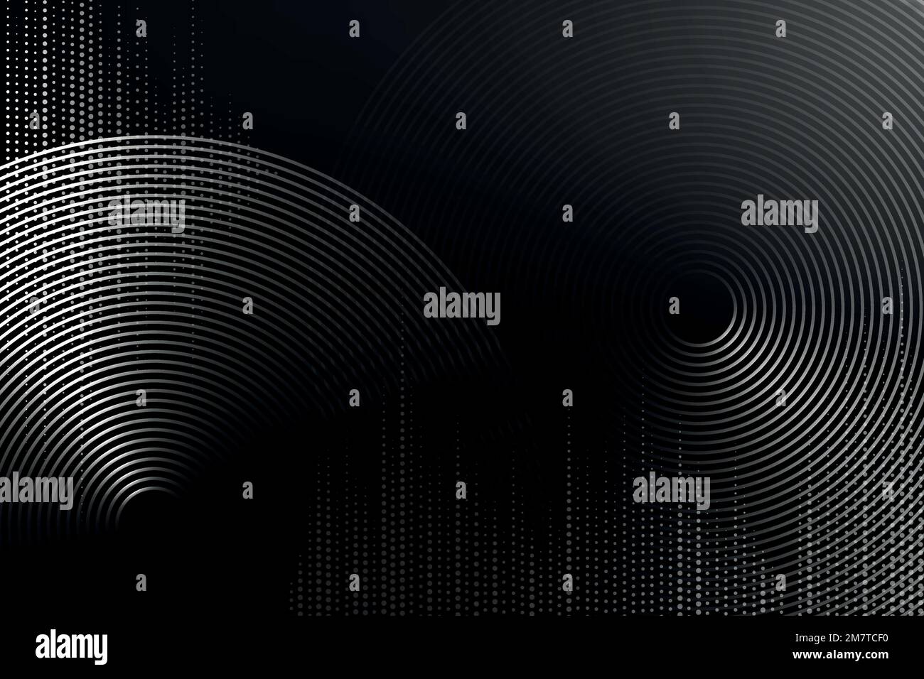 Geometric pattern black technology background vector with circles Stock Vector