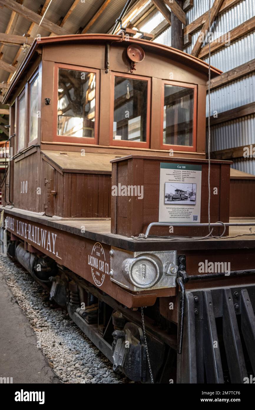 Car No 100 used to full cars hauling coal, known for strength and power Stock Photo