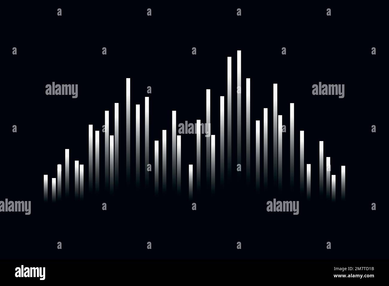 Music equalizer technology black background vector with white digital ...