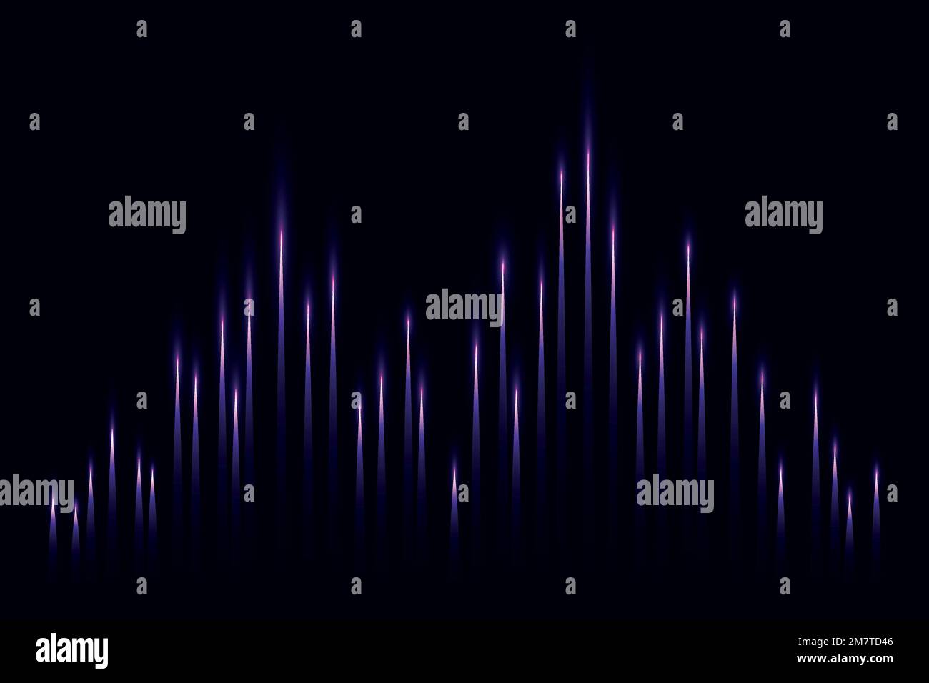 Music equalizer technology black background vector with purple digital sound wave Stock Vector