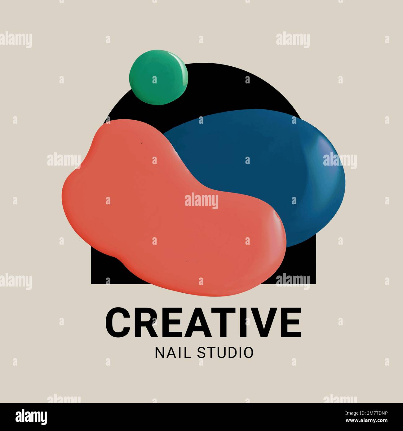 Nail studio business logo vector creative color paint style Stock Vector