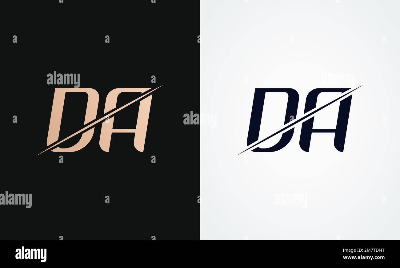 Da Letter Logo Design Vector Template. Gold And Black Letter Da Logo ...