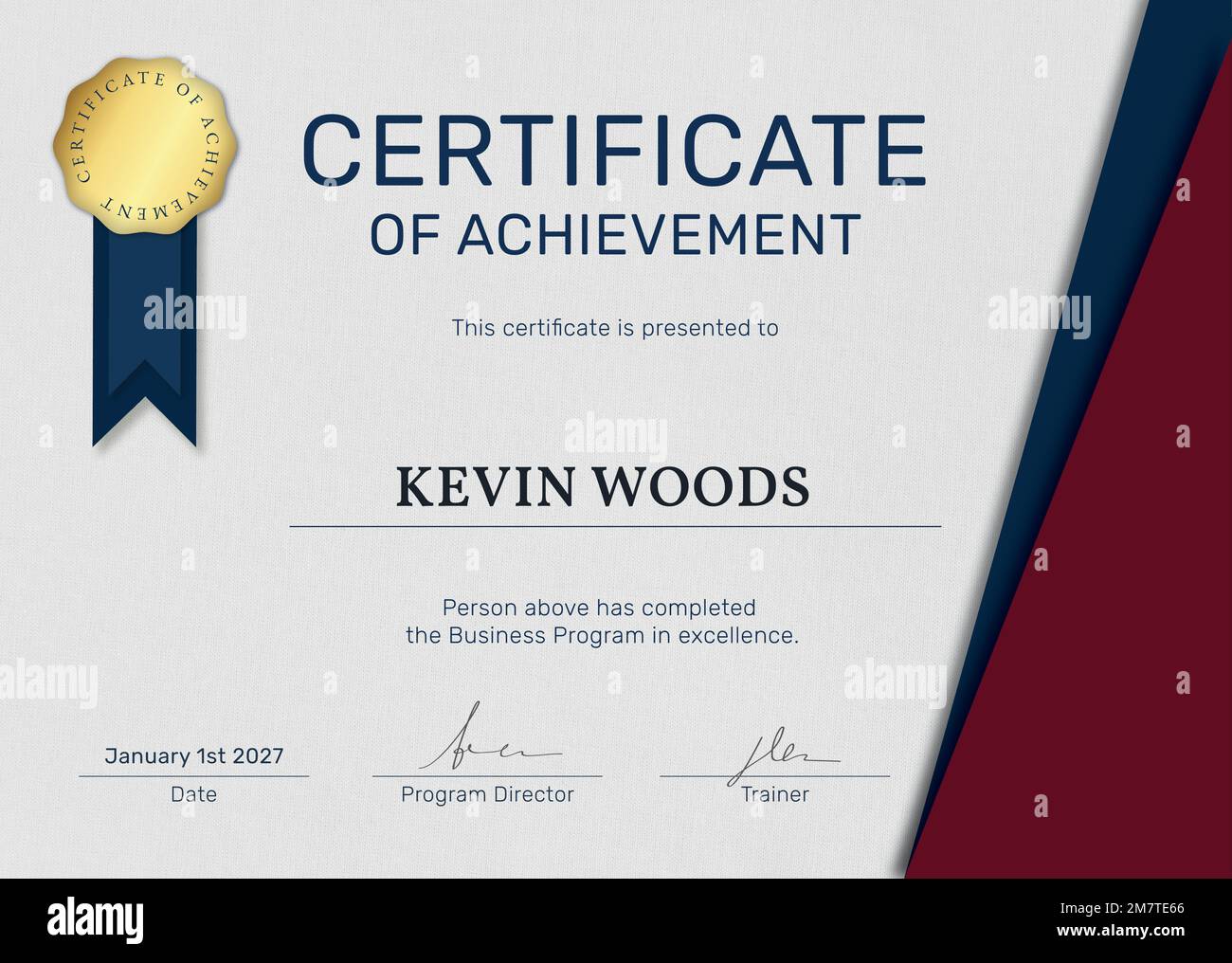 Professional award certificate template vector in red abstract design