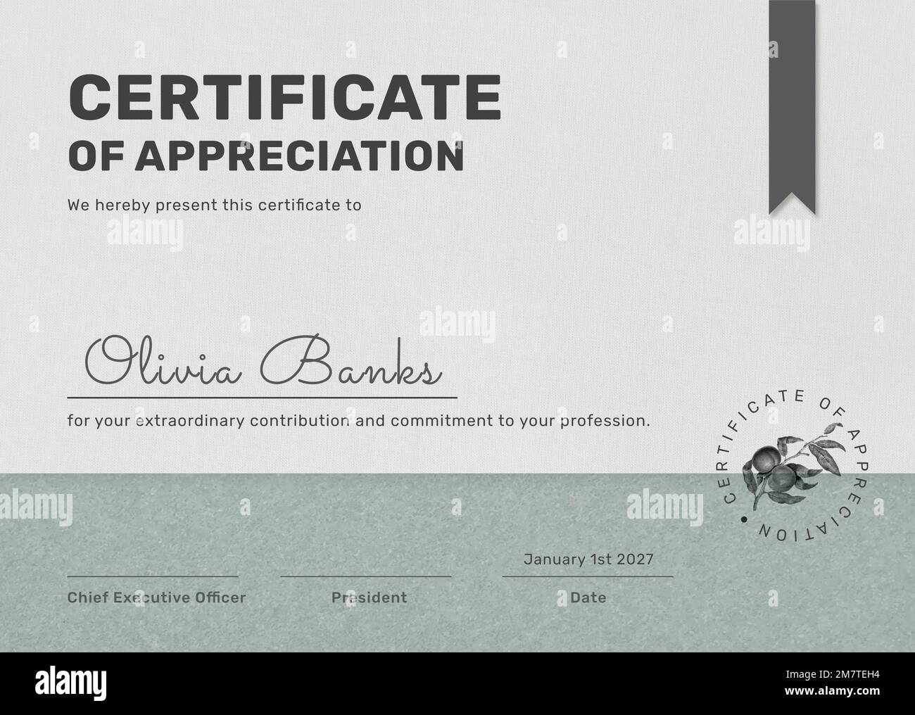 Certificate editable template
