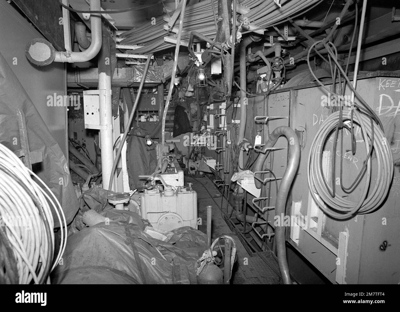 The upper level auxiliary machinery room No.2 aboard the guided missile frigate DOYLE (FFG39