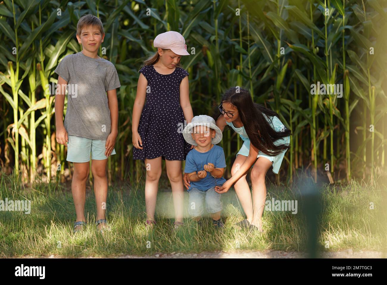 Two boys two girls smiling hi-res stock photography and images - Alamy