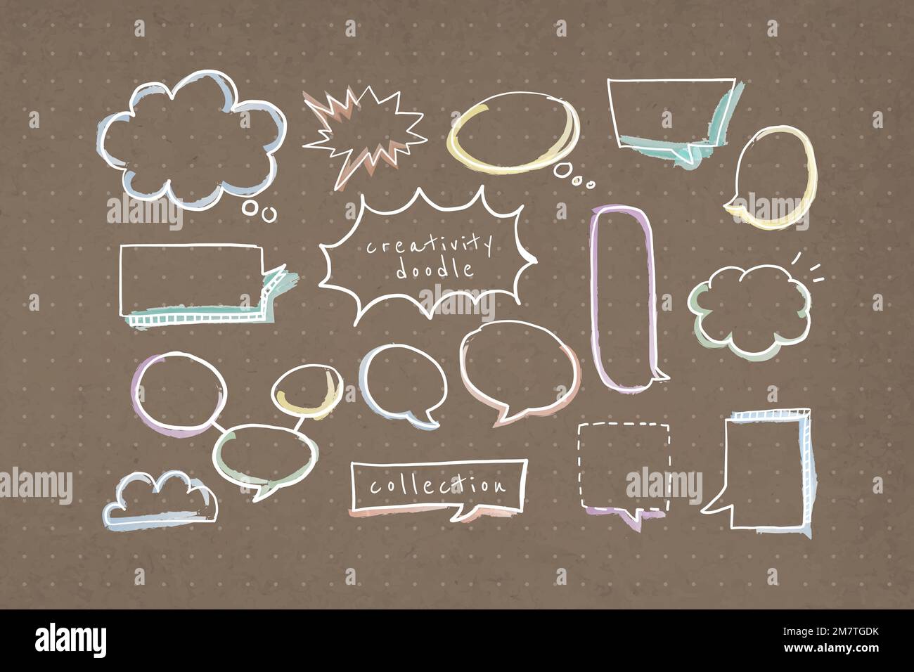 Speech bubble creativity doodle vector collection Stock Vector