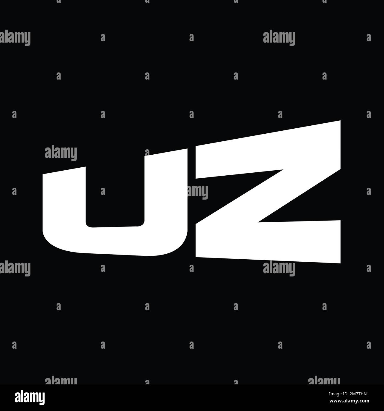 UZ Logo monogram big alphabet vector images design template Stock Photo