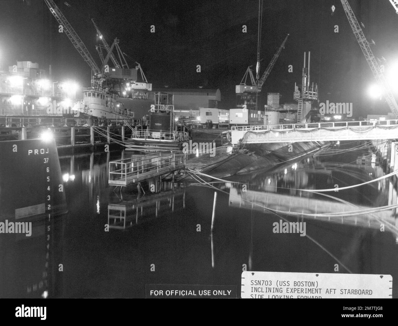 Starboard forward view of the hull of the nuclearpowered attack