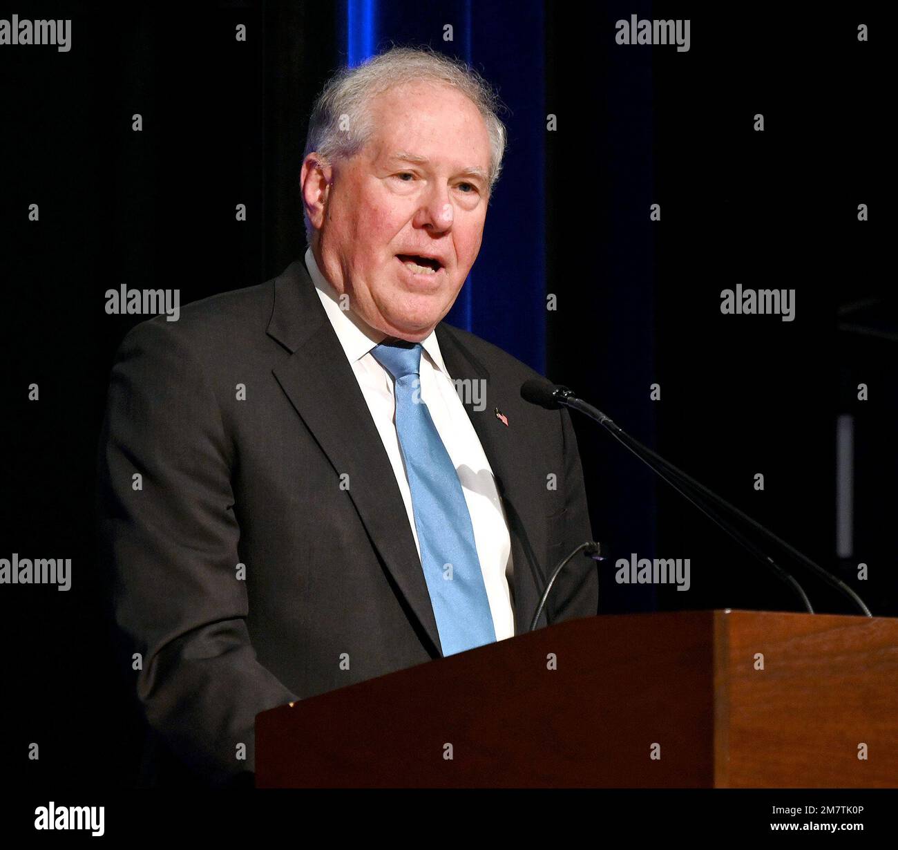 Secretary of the Air Force Frank Kendall speaks during a portrait ...