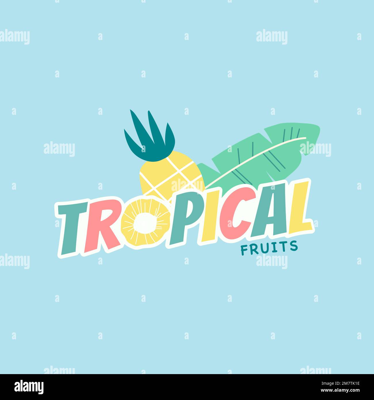 Colorful tropical pineapple fruit vector Stock Vector Image & Art - Alamy