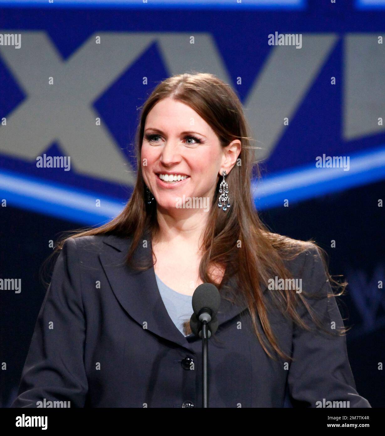 **FILE PHOTO** Stephanie McMahon Steps Down As Co-CEO of WWE. Stephanie McMahon at the WrestleMania XXVII press conference at the Hard Rock Cafe in New York City. March 30, 2011. Credit: mpi13/MediaPunch Stock Photo
