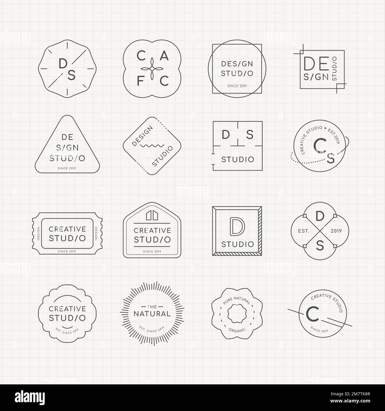 Minimal logo badge design vector set Stock Vector