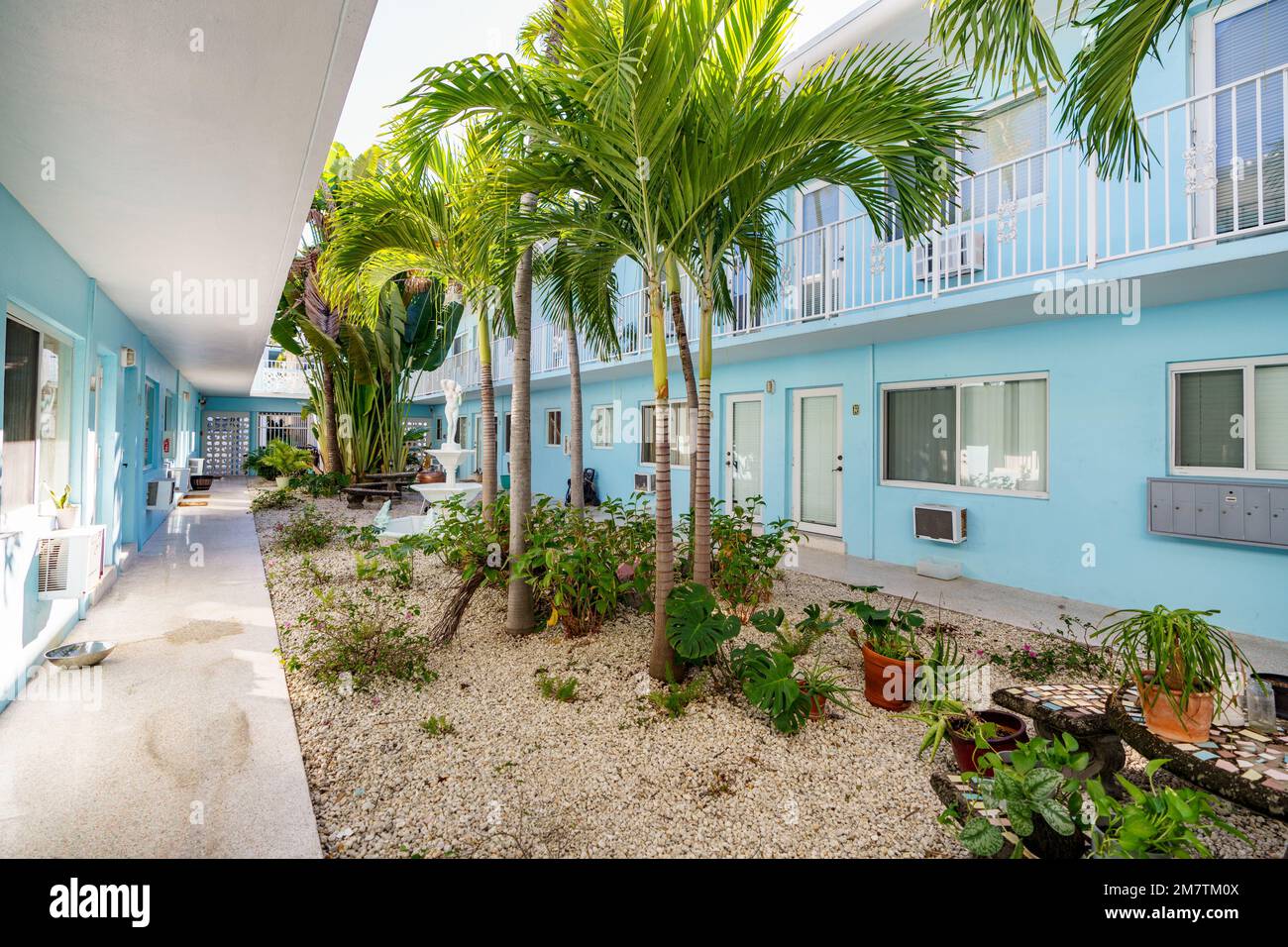 Standard Miami Beach apartment building with 1950's 1960's retro art