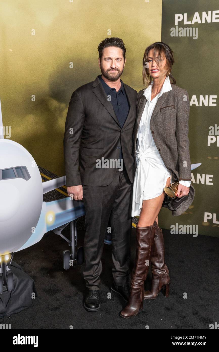 Gerard Butler and Brown attend the "Plane" New York premiere at