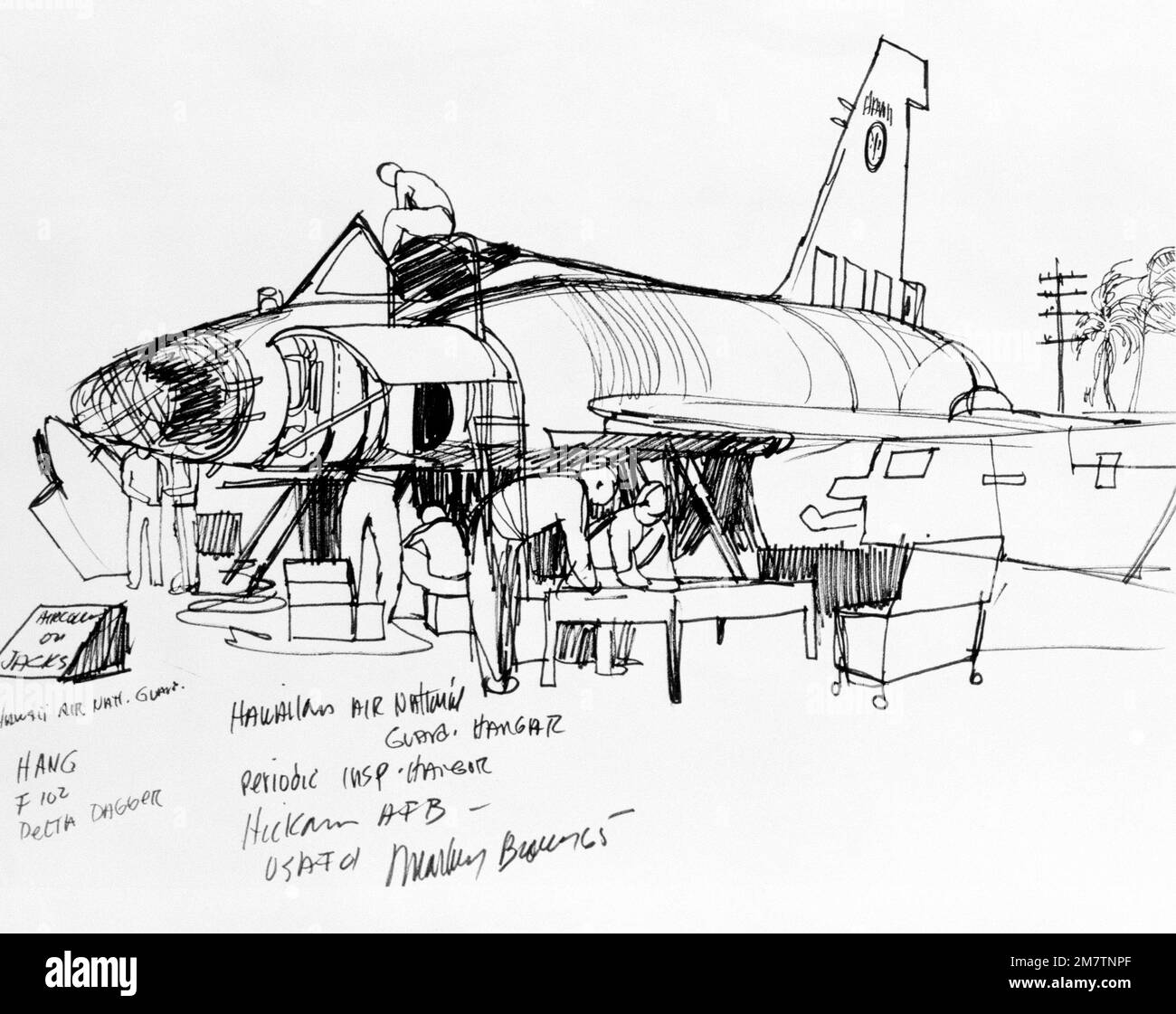 Artwork "F102 Hangar" Artist Marbury Brown. Country Unknown Stock