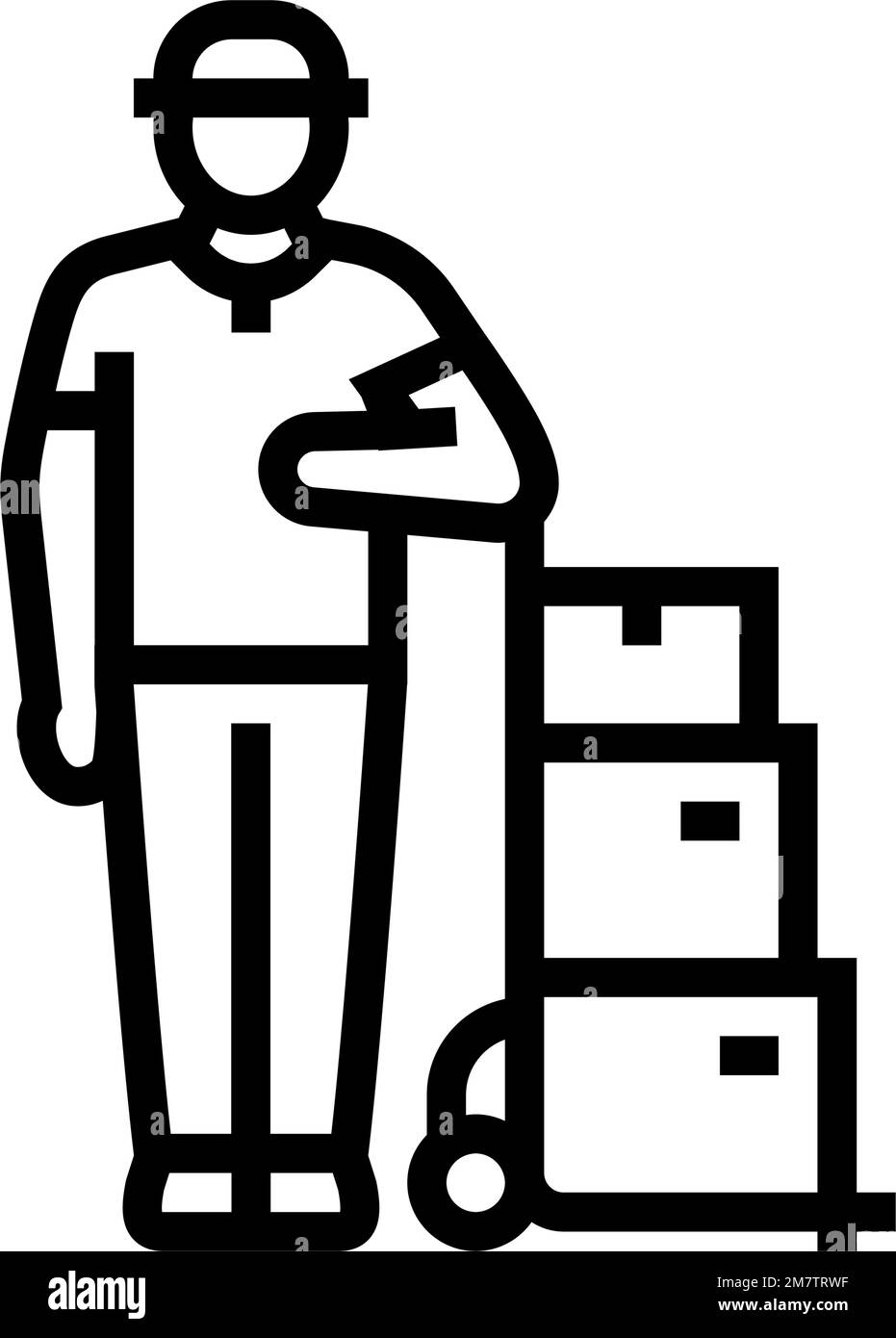 logistic courier line icon vector illustration Stock Vector Image & Art ...
