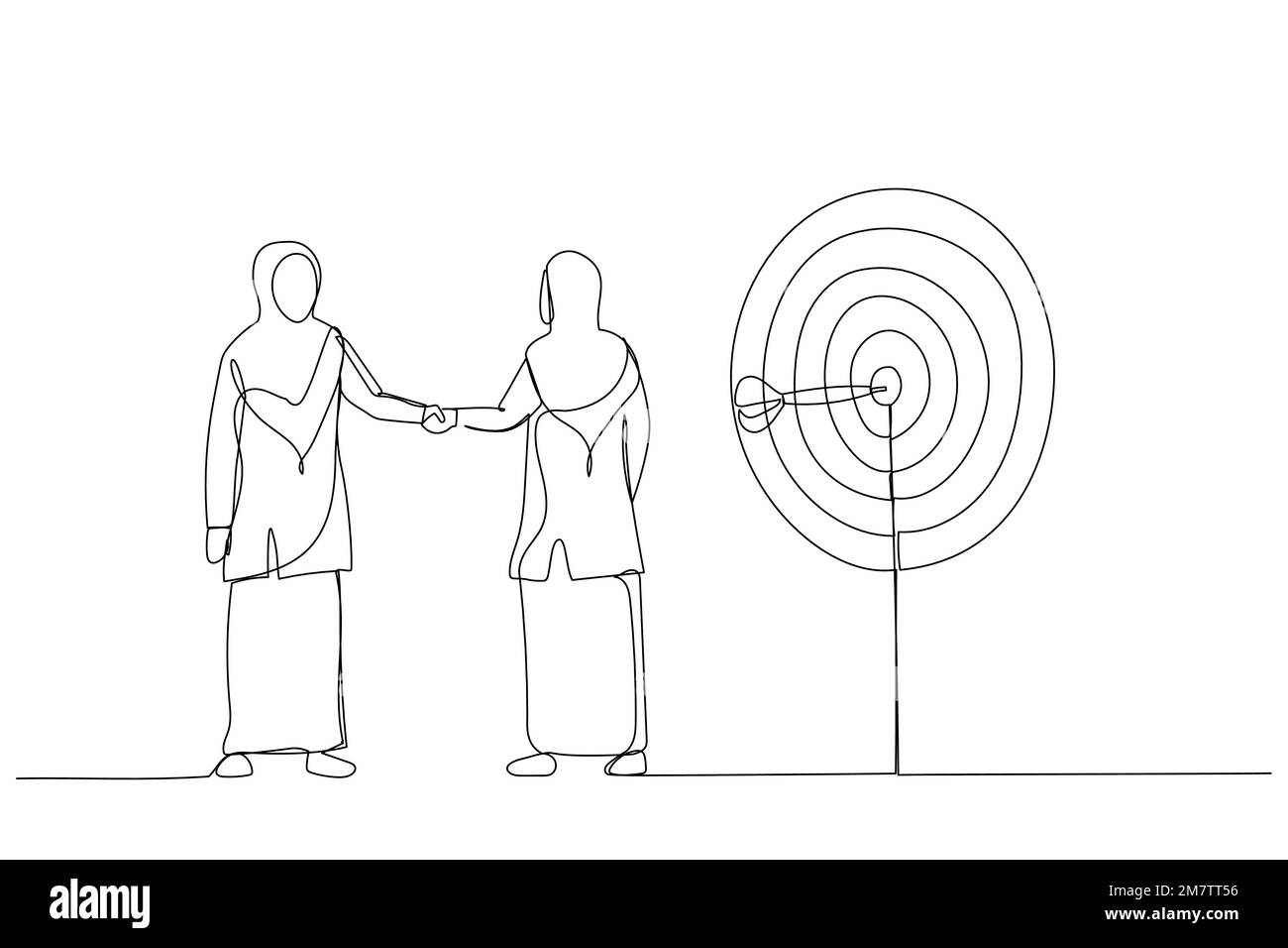 Successfully Dealt Illustration of businesswoman shake each other's riches. Metaphor for ...