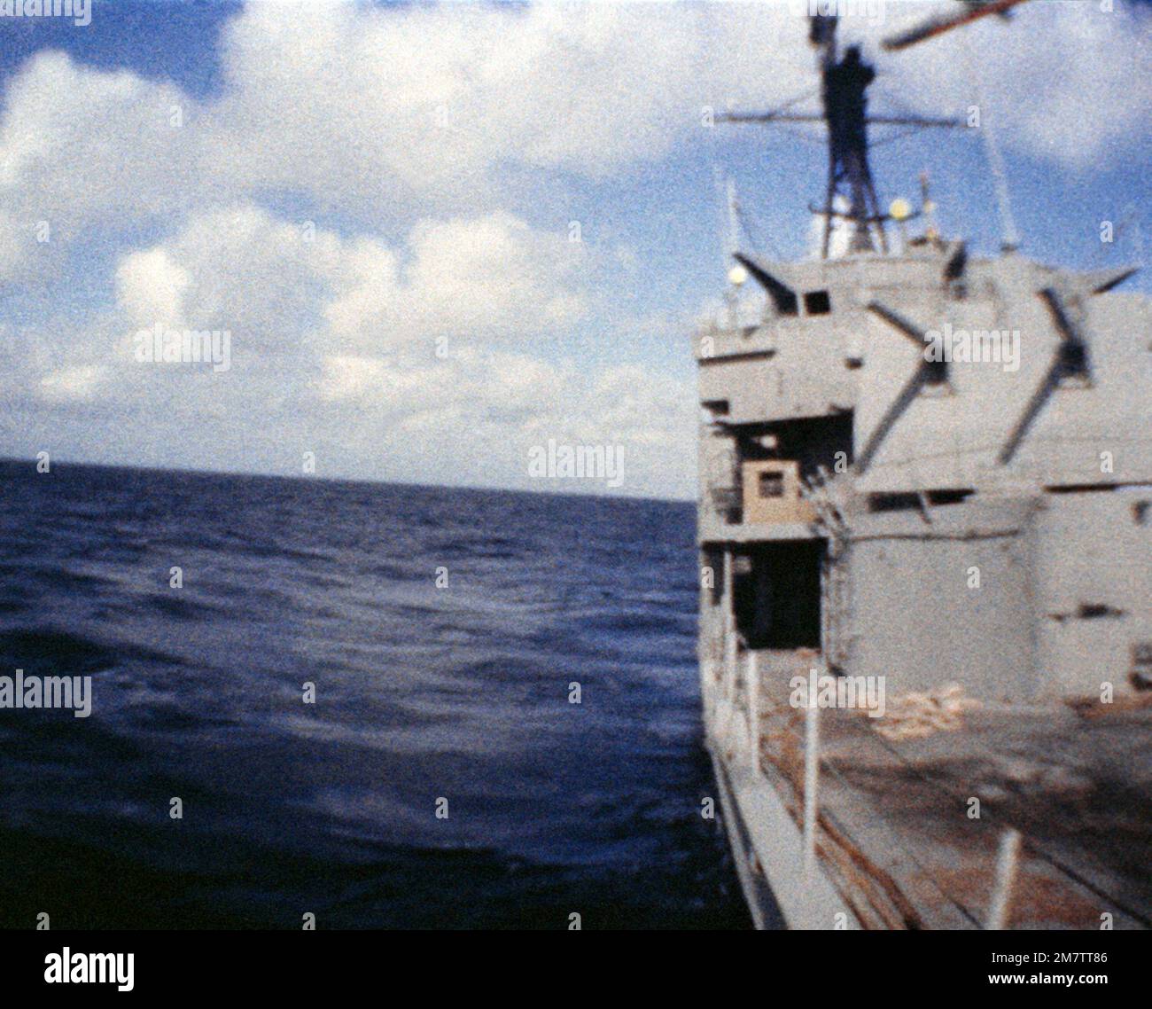 A view, looking forward, of the target destroyer ex-USS BAUSELL, during ...