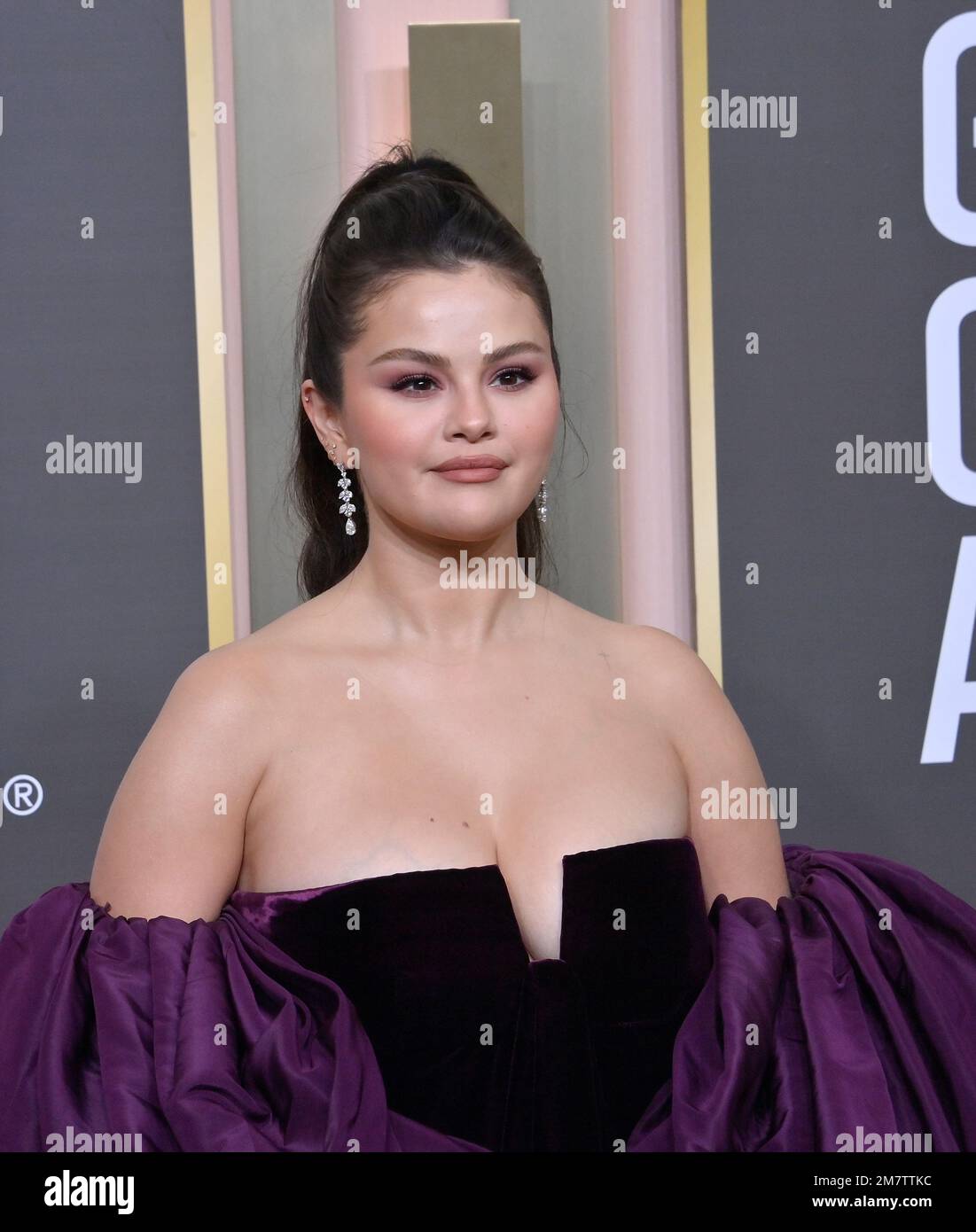 Beverly Hills, United States. 10th Jan, 2023. Selena Gomez arrives for the 80th annual Golden Globe Awards at the Beverly Hilton in Beverly Hills, California on Tuesday, January 10, 2023. Photo by Jim Ruymen/UPI Credit: UPI/Alamy Live News Stock Photo