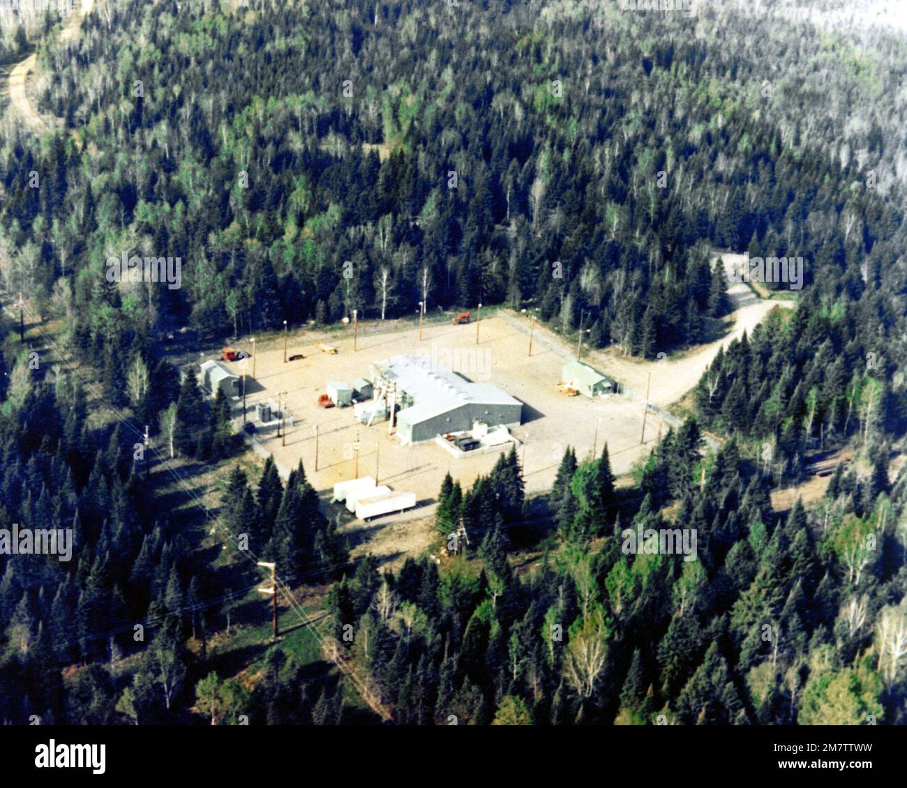 An aerial view of the Navy Extremely Low Frequency (ELF) Test Facility
