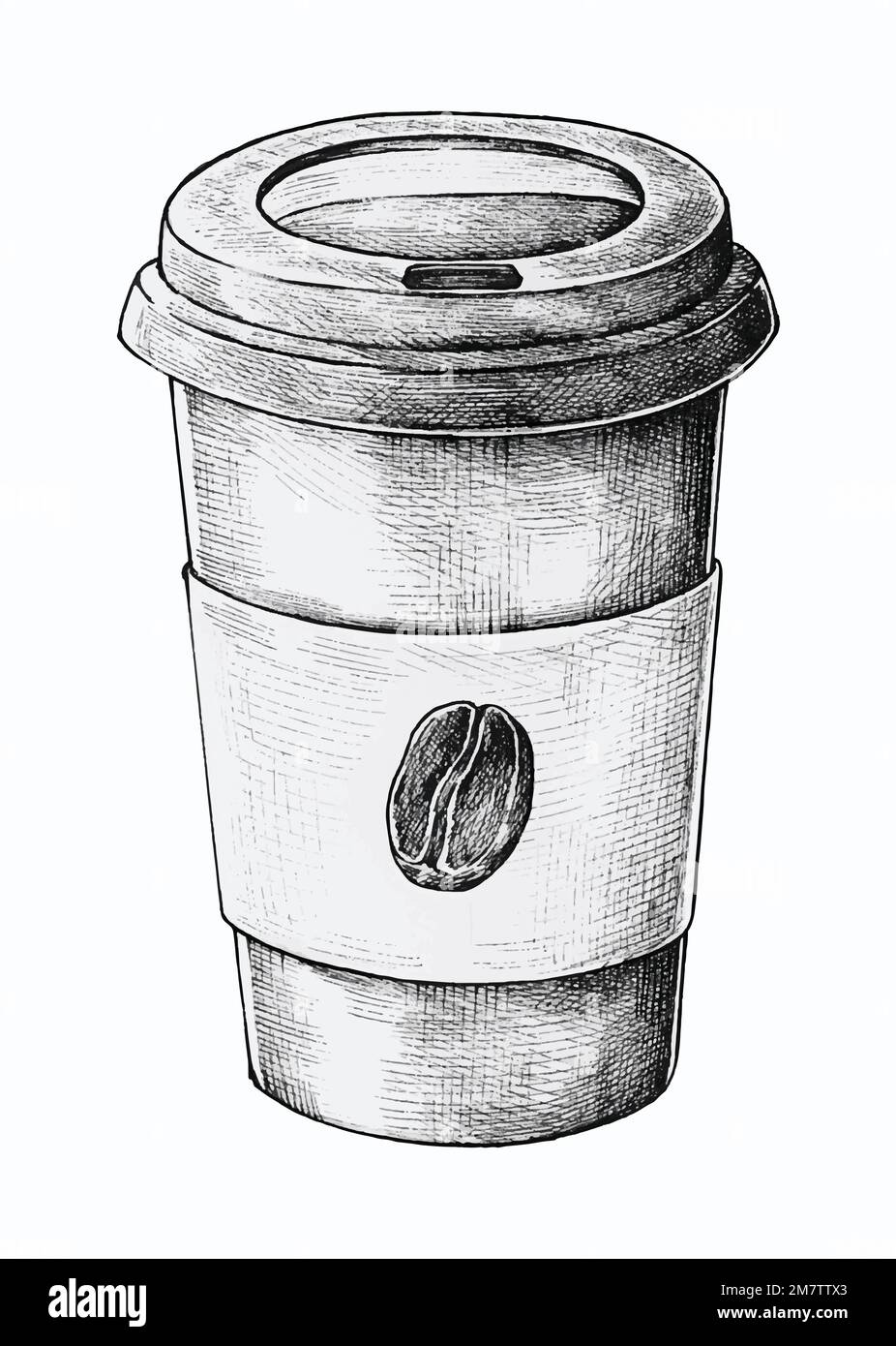 Hand drawn coffee to go cup vector Stock Vector