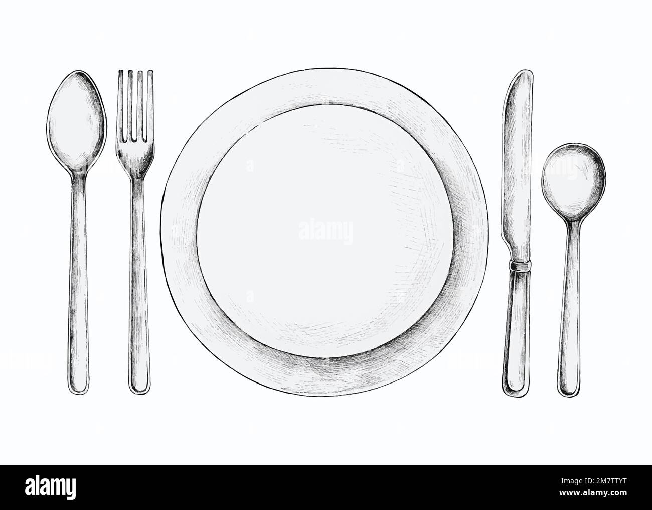 Vintage cutlery drawing Stock Vector Images Alamy