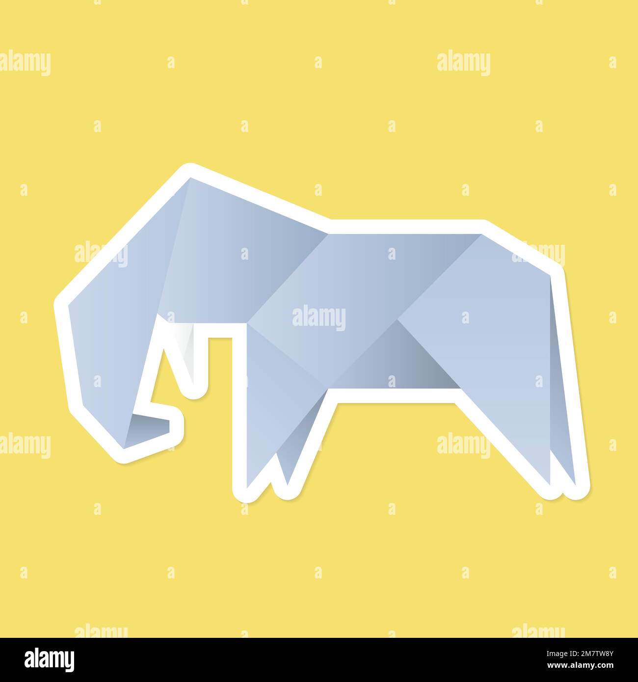 Cute elephant craft geometric cut out vector Stock Vector