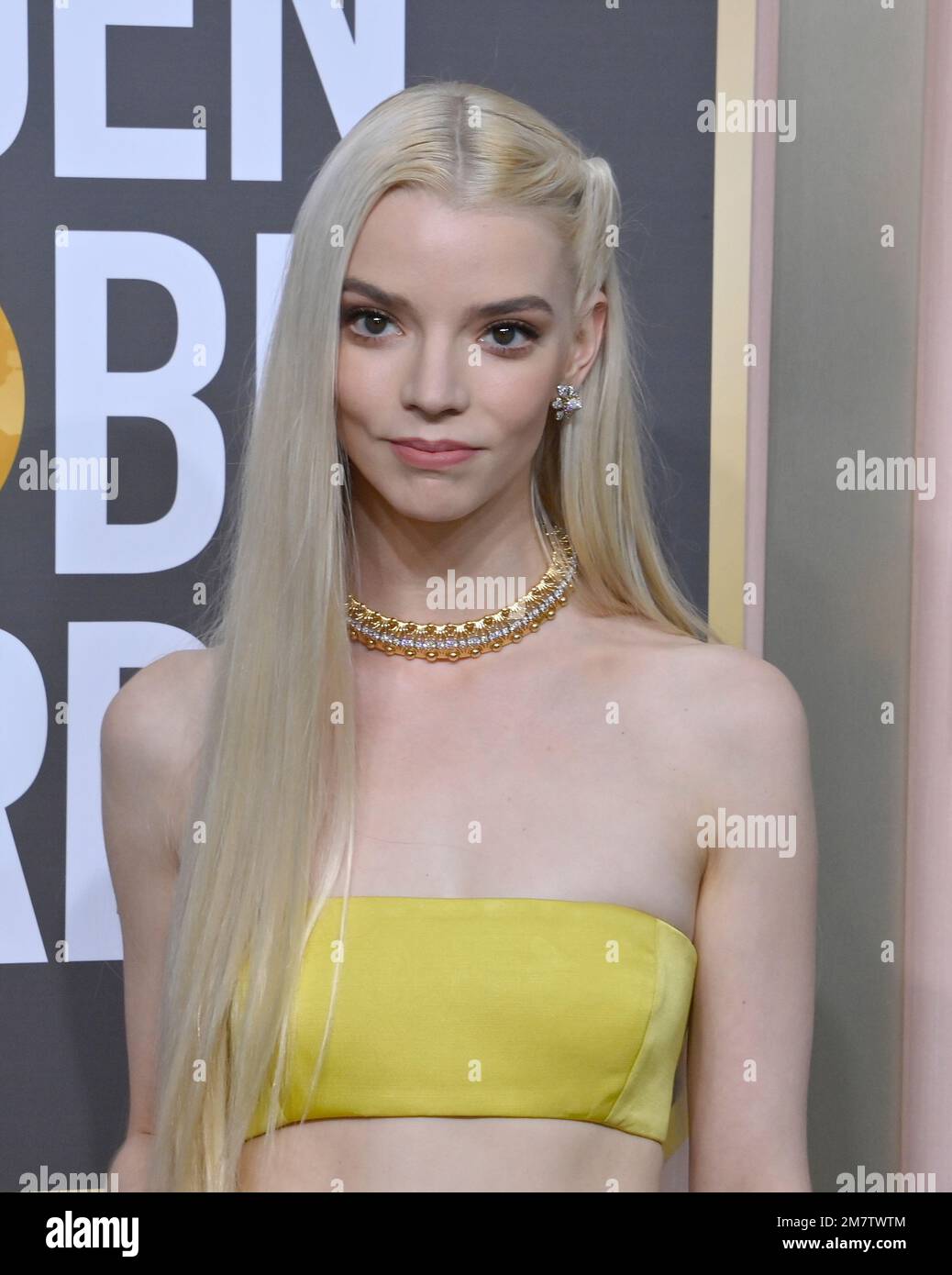 Beverly Hills, United States. 10th Jan, 2023. Anya Taylor-Joy arrives for the 80th annual Golden Globe Awards at the Beverly Hilton in Beverly Hills, California on Tuesday, January 10, 2023. Photo by Jim Ruymen/UPI Credit: UPI/Alamy Live News Stock Photo