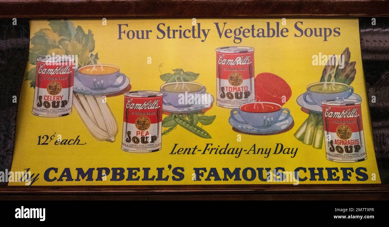 Vintage campbell's soup advertisement hi-res stock photography and