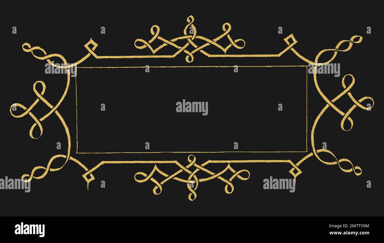 Gold filigree victorian vector frame border Stock Vector Image & Art