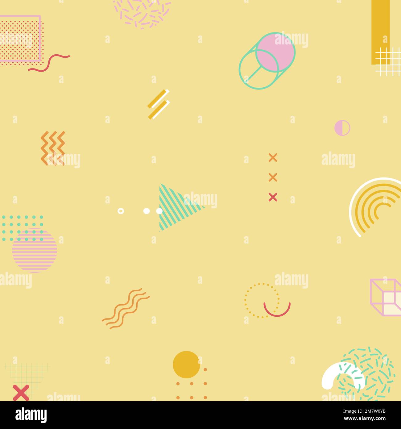 Funky tone Memphis patterned social template vector Stock Vector