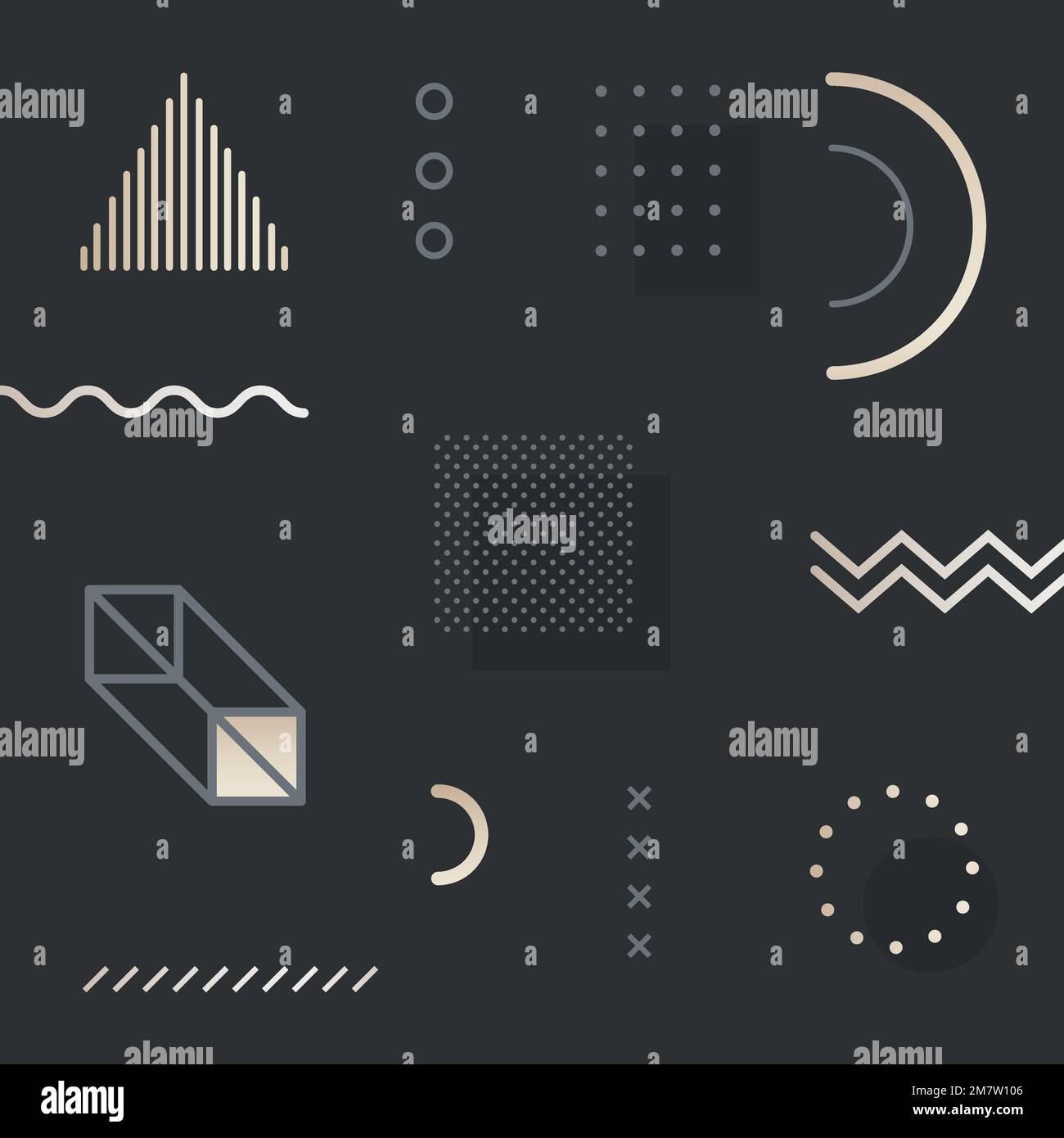 Dark blue Memphis patterned social template vector Stock Vector