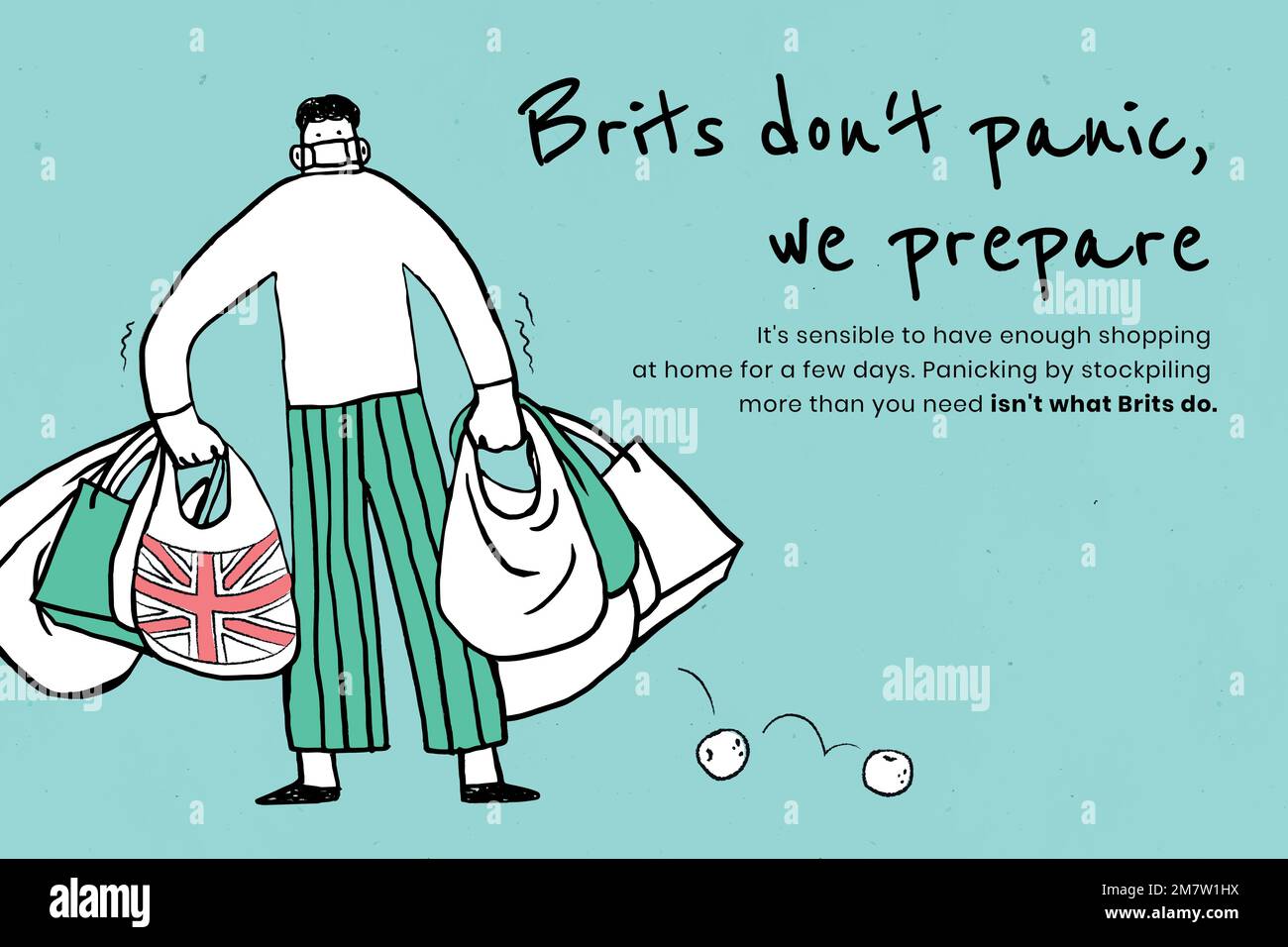 Brits don&#39;t panic, we prepare. This image is part our collaboration with the Behavioural Sciences team at Hill+Knowlton Strategies to reveal which Stock Vector