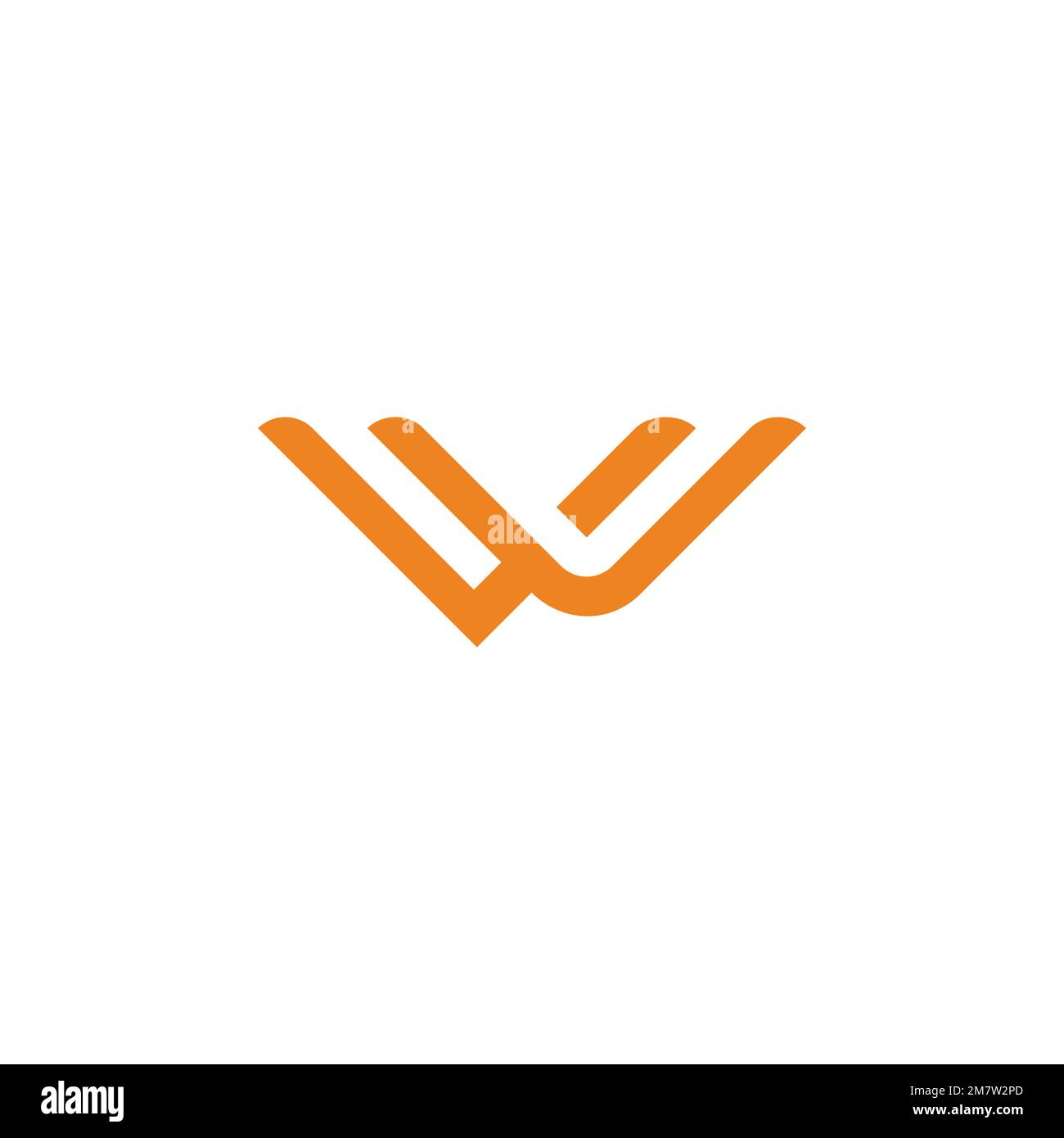 letter w abstract linked geometric line logo vector Stock Vector